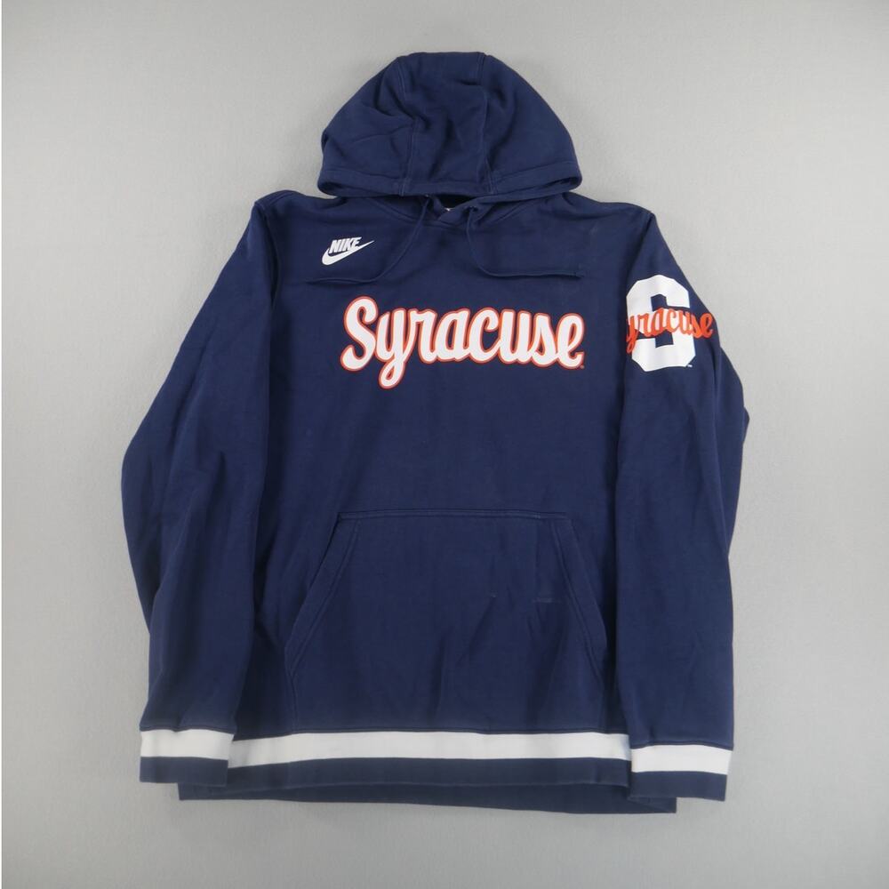 Nike Blue Syracuse Basketball Retro Club Fleece Pullove Hoodie Mens Size XL